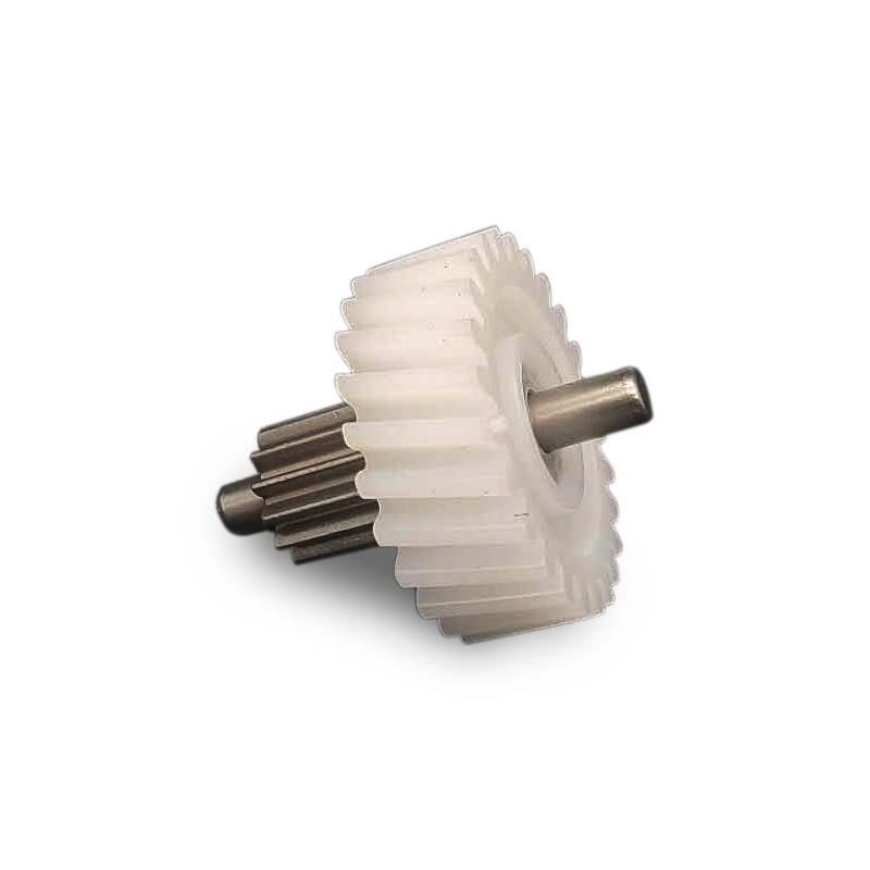 Metal inlaid helical gear transmission component